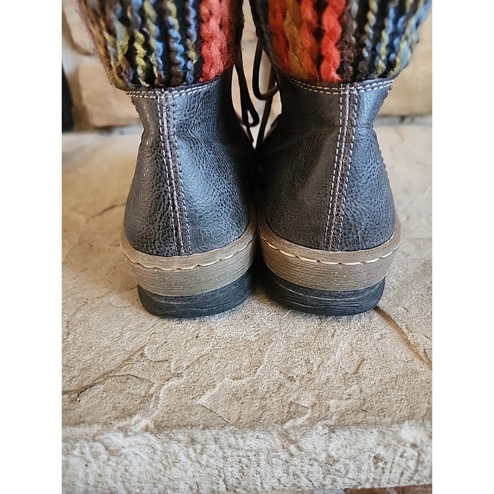 Rieker Felicitas Boots Womens Size 39 Gray Leather‎ Lace Up Round Toe - Picture 6 of 11